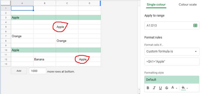 how can i do a custom rule for conditional formatting on a mac?